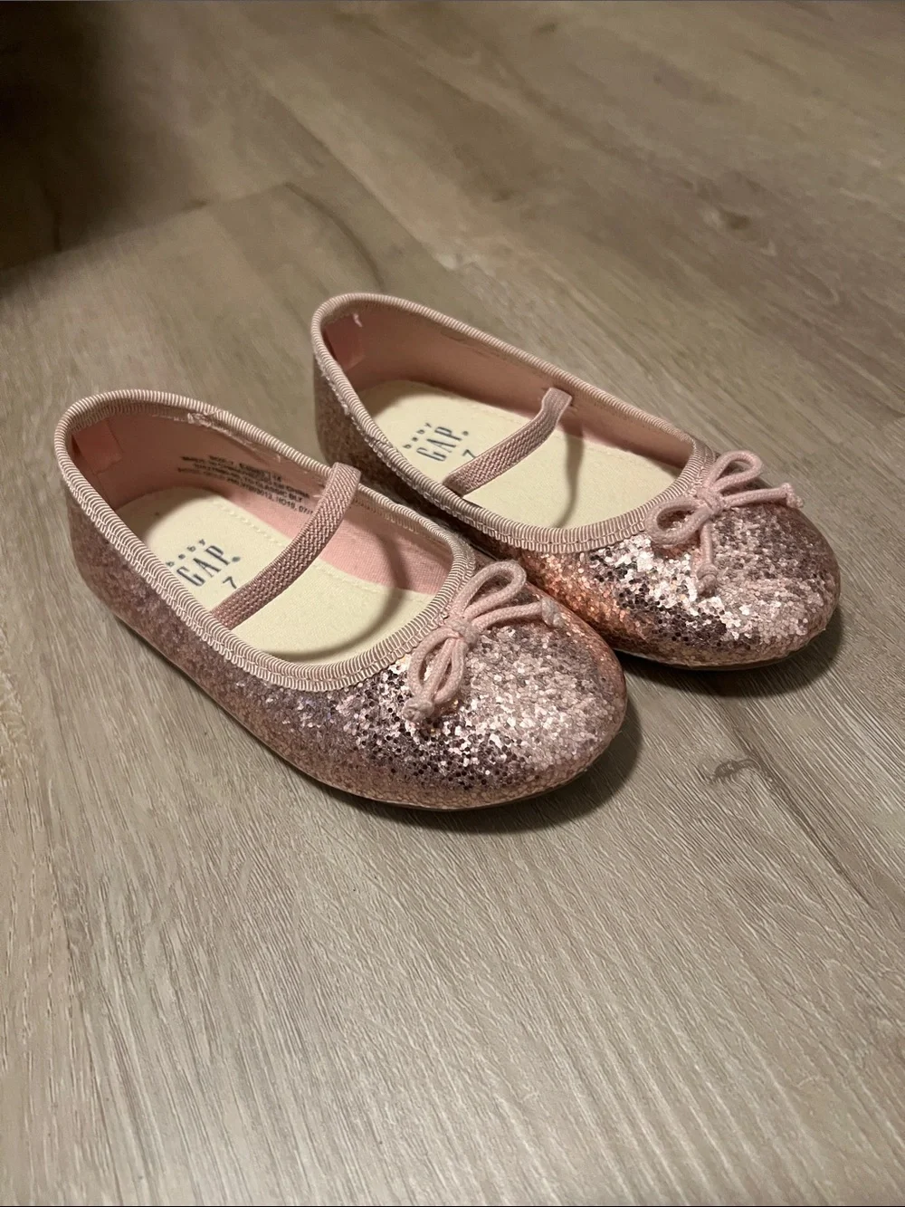 GAP Rose Gold Glitter Mary Jane Flats